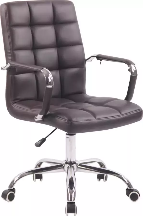 Luxe Comfort Bureaustoel voor volwassenen Design In hoogte verstelbaar Kunstleer Bruin 56x62x104 cm