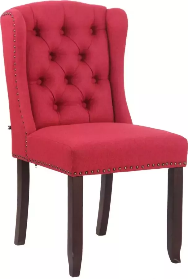 Luxe Comfort Eetkamerstoel Antiek stof Gestoffeerd Rood