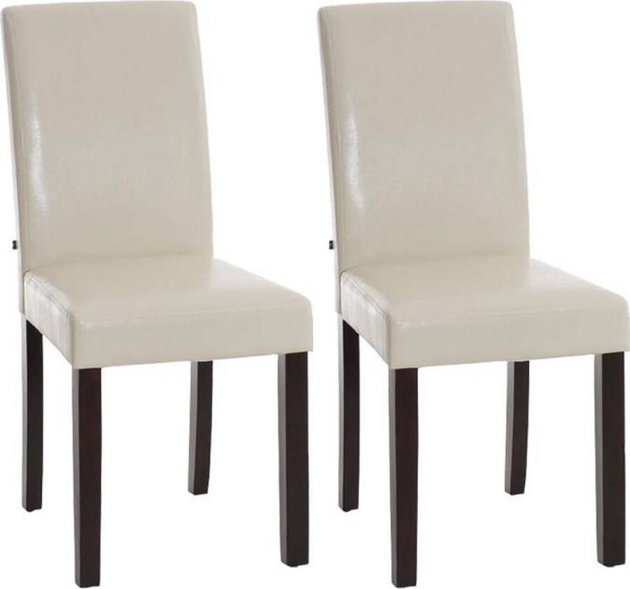 Luxe Comfort Eetkamerstoel set van 2 Comfortabel Kunstleer Crème