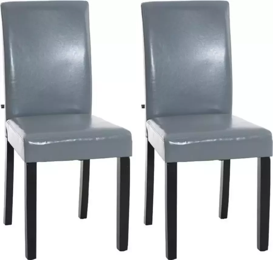 Luxe Comfort Eetkamerstoel set van 2 Comfortabel Kunstleer Grijs