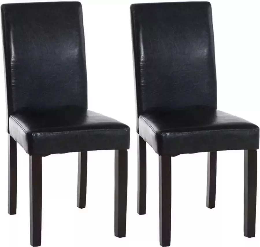 Luxe Comfort Eetkamerstoel set van 2 Comfortabel Kunstleer Zwart