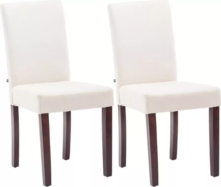 Luxe Comfort Eetkamerstoel set van 2 Comfortabel Stof Cappuccino Creme