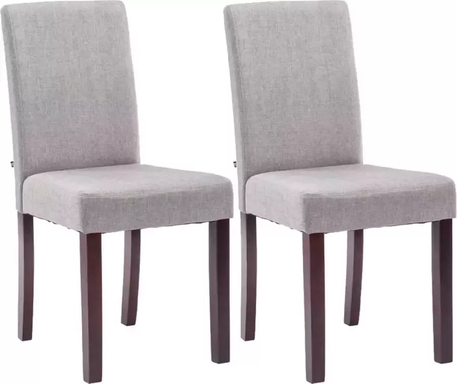 Luxe Comfort Eetkamerstoel set van 2 Comfortabel Stof Cappuccino Lichtgrijs
