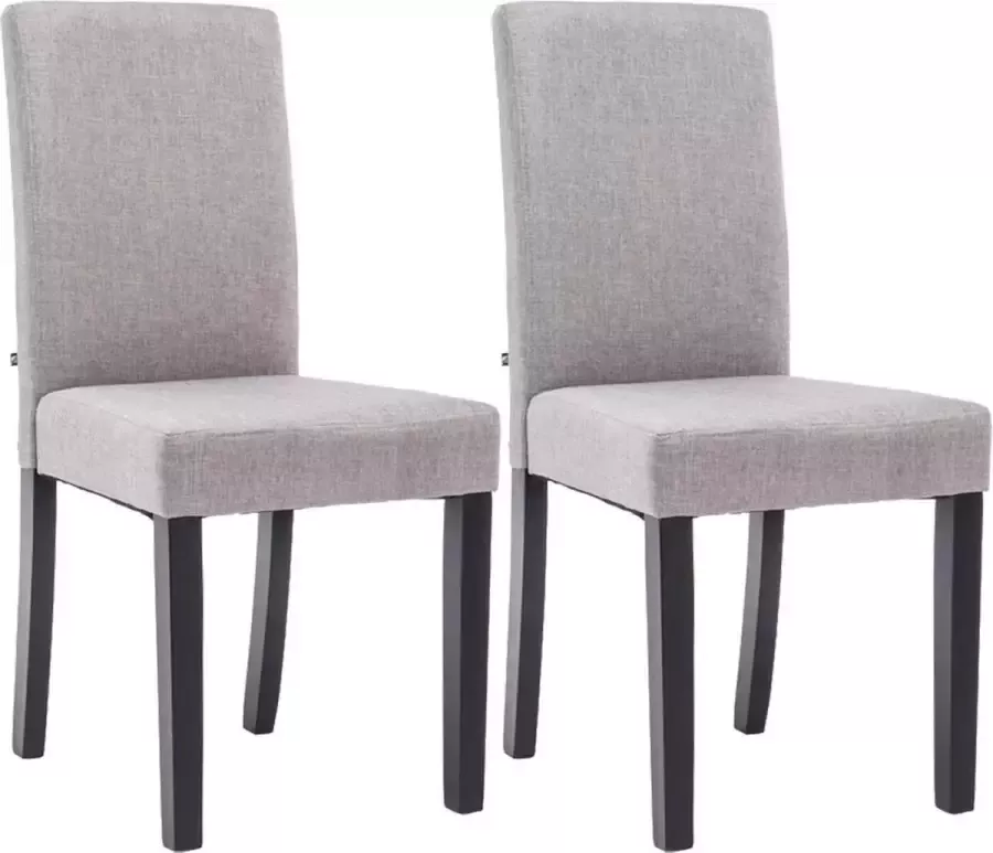 Luxe Comfort Eetkamerstoel set van 2 Comfortabel Stof Zwart Lichtgrijs