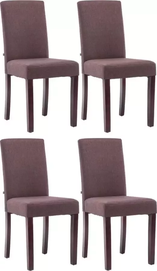 Luxe Comfort Eetkamerstoel set van 4 Comfortabel Stof Cappuccino Bruin