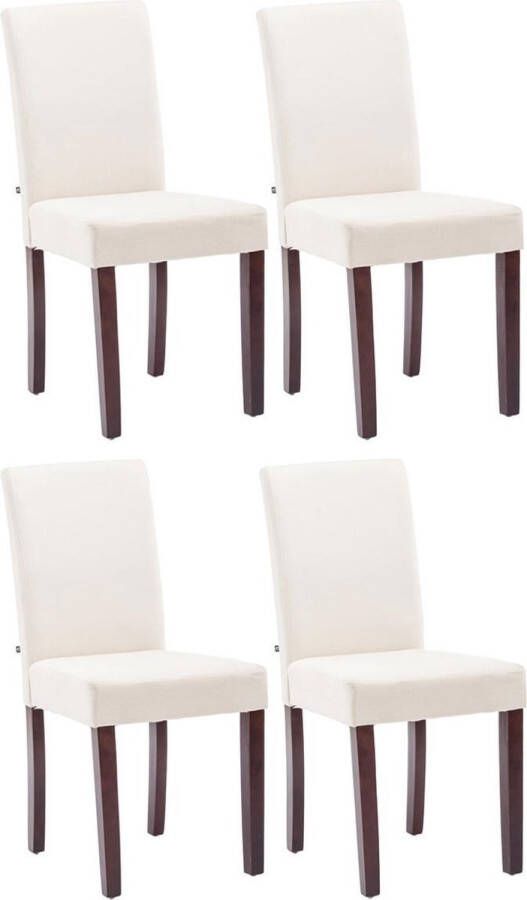 Luxe Comfort Eetkamerstoel set van 4 Comfortabel Stof Cappuccino Creme