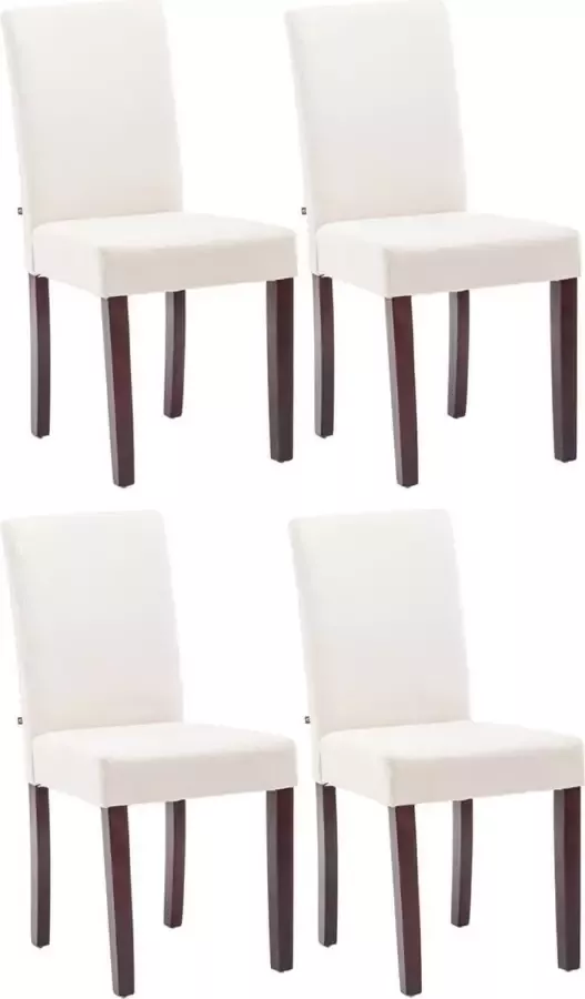 Luxe Comfort Eetkamerstoel set van 4 Comfortabel Stof Cappuccino Creme