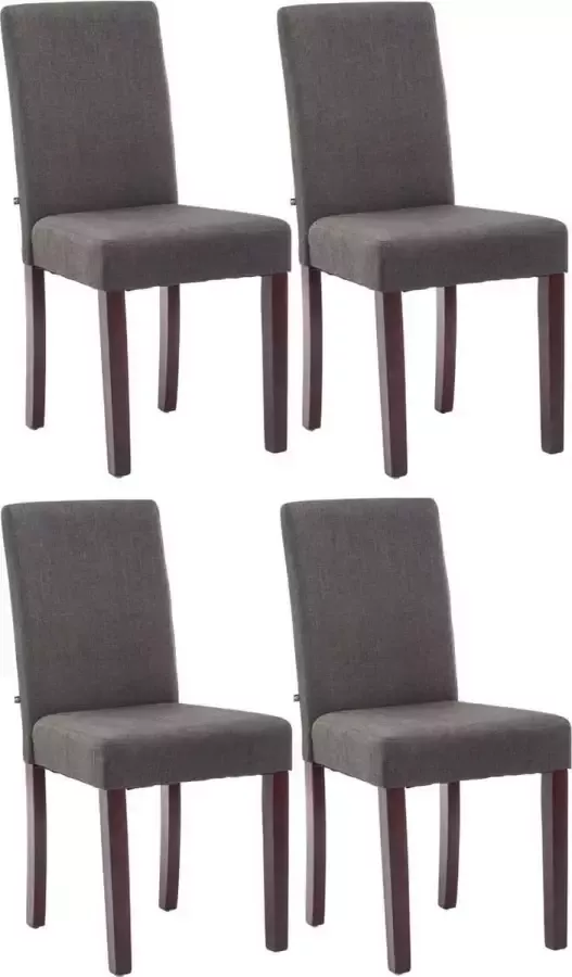 Luxe Comfort Eetkamerstoel set van 4 Comfortabel Stof Cappuccino Donkergrijs