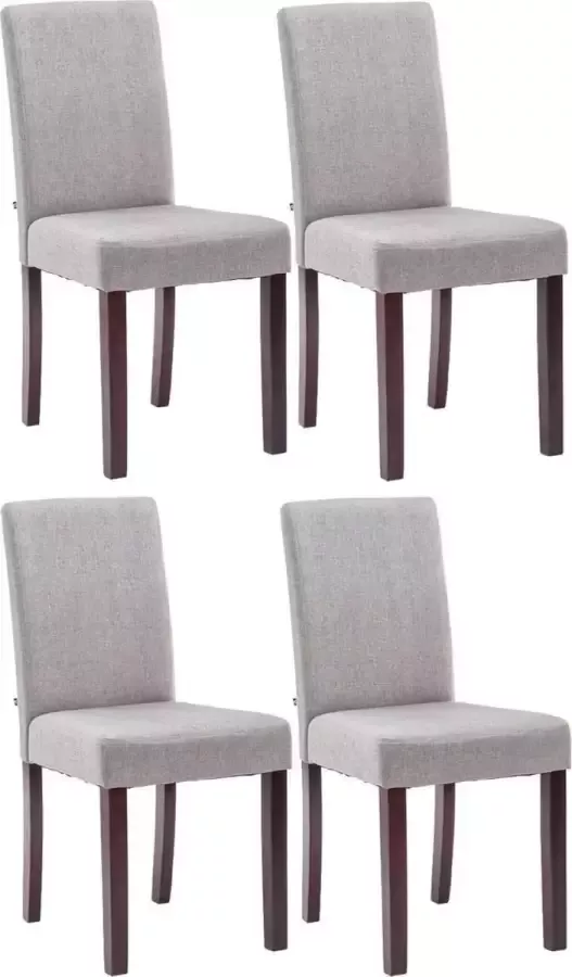 Luxe Comfort Eetkamerstoel set van 4 Comfortabel Stof Cappuccino Lichtgrijs