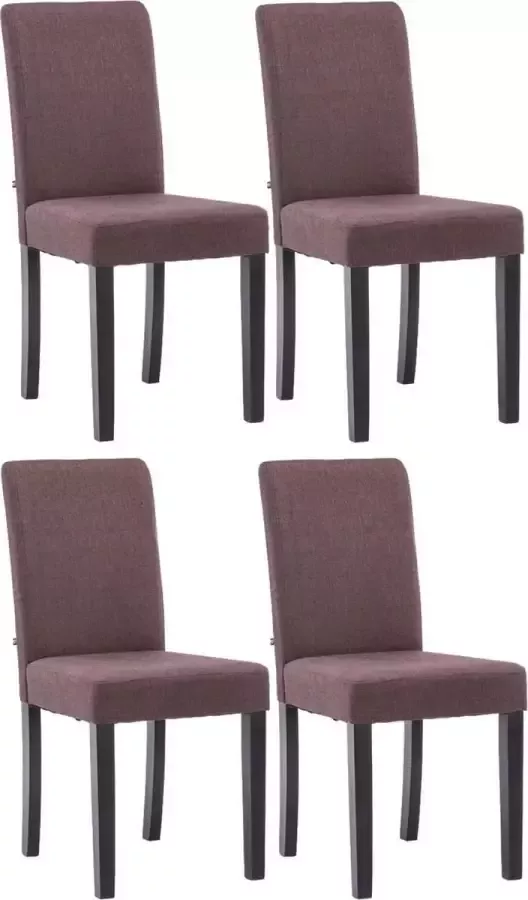 Luxe Comfort Eetkamerstoel set van 4 Comfortabel Stof Zwart Bruin