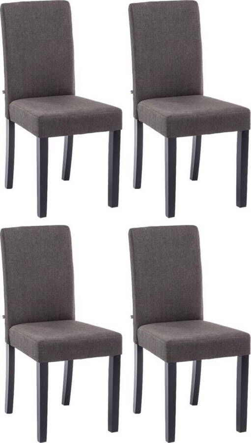 Luxe Comfort Eetkamerstoel set van 4 Comfortabel Stof Zwart Donkergrijs