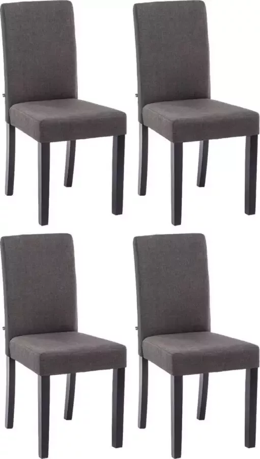 Luxe Comfort Eetkamerstoel set van 4 Comfortabel Stof Zwart Donkergrijs