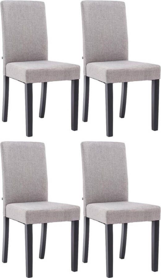 Luxe Comfort Eetkamerstoel set van 4 Comfortabel Stof Zwart Lichtgrijs