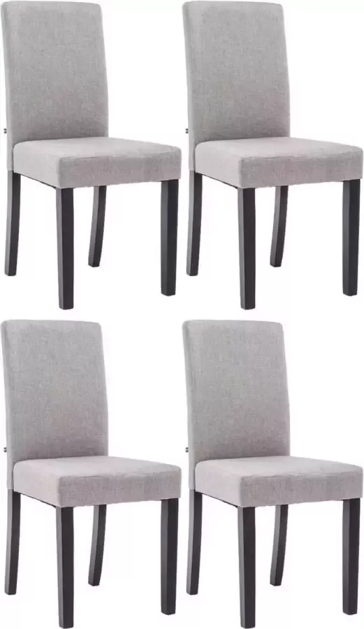 Luxe Comfort Eetkamerstoel set van 4 Comfortabel Stof Zwart Lichtgrijs