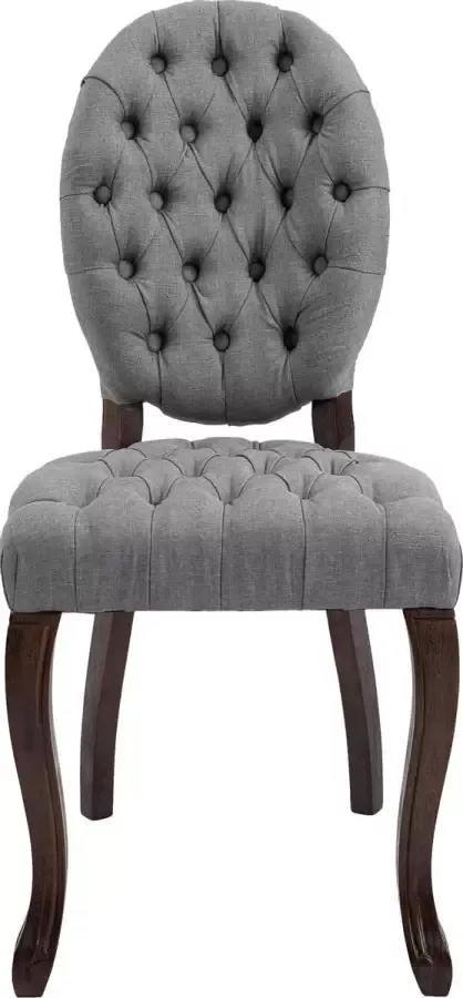 Luxe Comfort Eetkamerstoel Set van 4 Stof Grijs