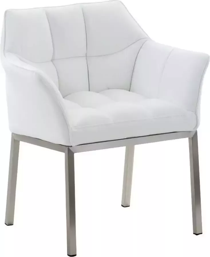 Luxe Comfort Eetkamerstoel Stoel Comfortabel Kunstleer Wit