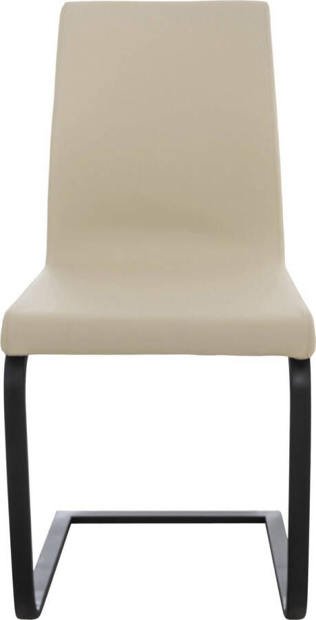 Luxe Comfort Eetkamerstoel Stoel Kunstleer metaal Creme 50x40x90 cm