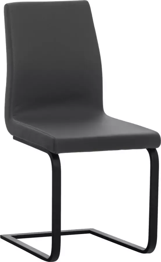 Luxe Comfort Eetkamerstoel Stoel Kunstleer metaal Donkergrijs 50x40x90 cm