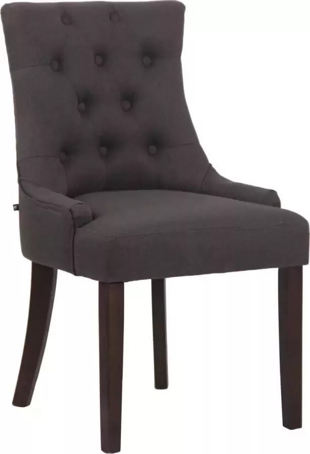 Luxe Comfort Eetkamerstoel Stof Antiek Donkergrijs Stabiel Donkere poten
