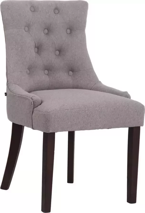 Luxe Comfort Eetkamerstoel Stof Antiek Grijs Stabiel Donkere poten