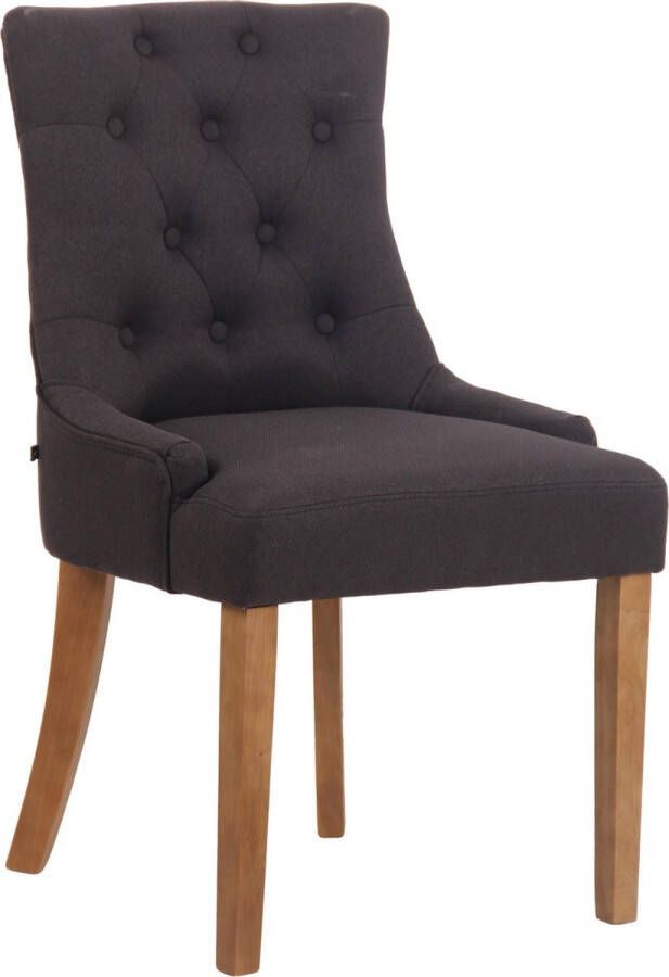 Luxe Comfort Eetkamerstoel Stof Antiek Houten poten Zwart