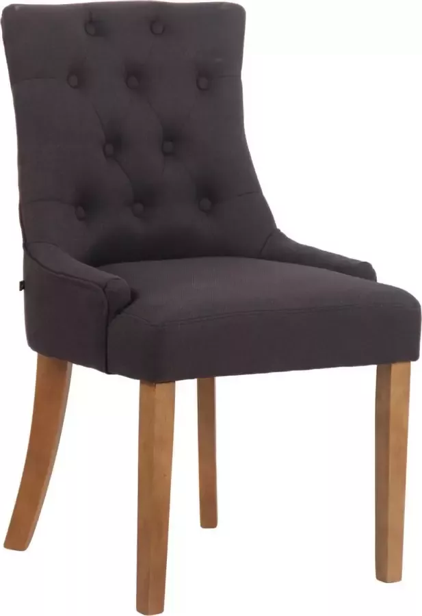 Luxe Comfort Eetkamerstoel Stof Antiek Houten poten Zwart