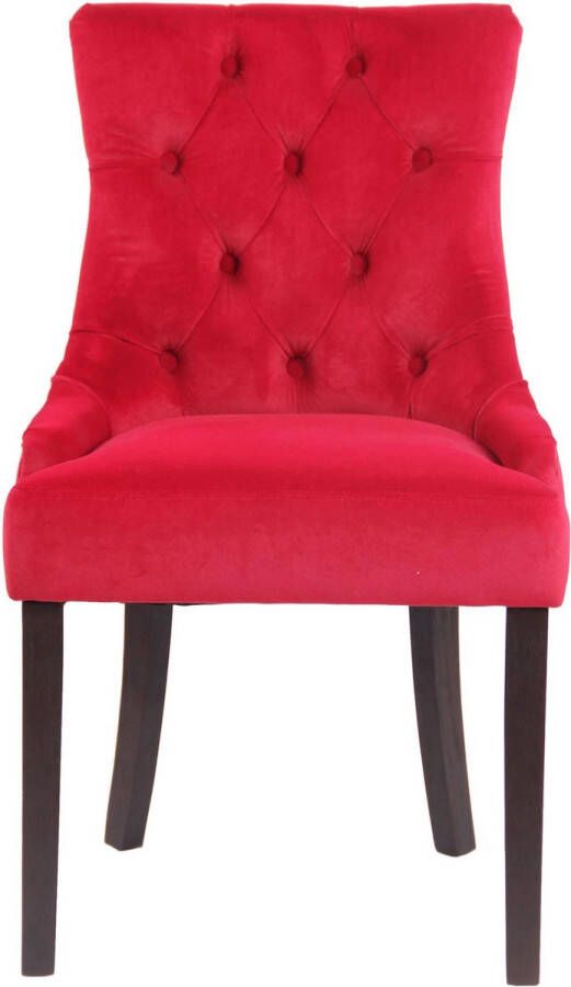 Luxe Comfort Eetkamerstoel Vintage Fluweel Antiek Rood