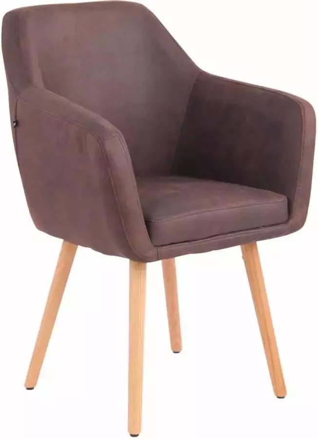 Luxe Comfort Eetkamerstoel Vintage kunstleer Donkerbruin