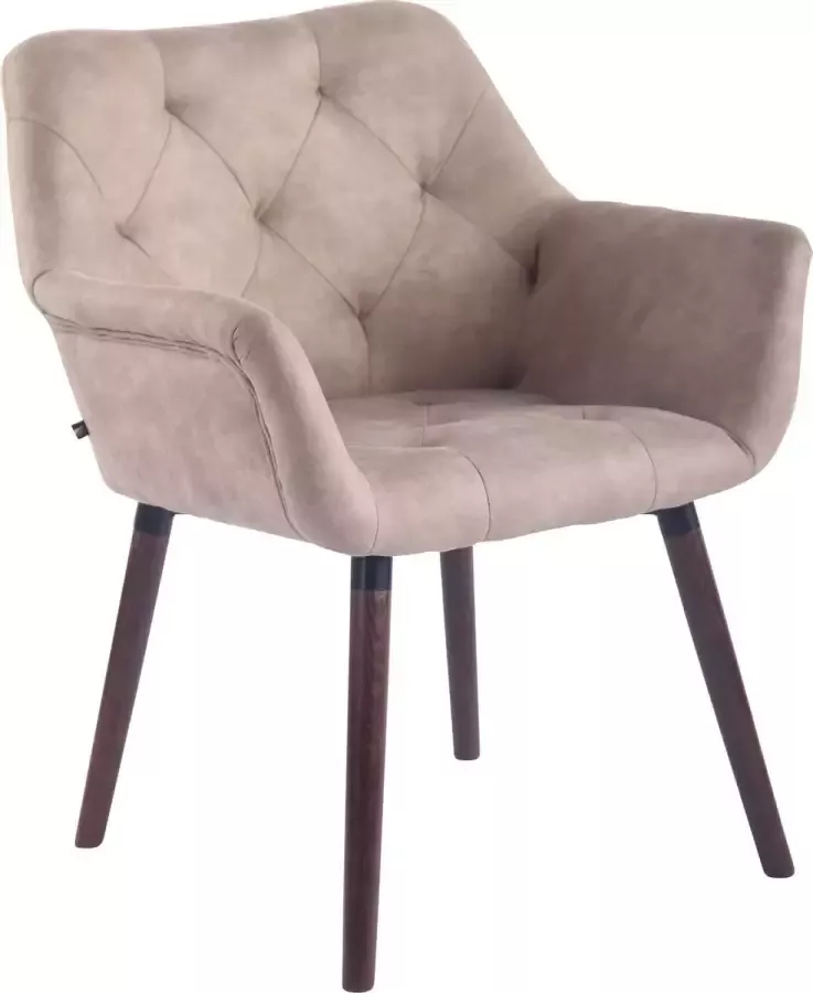 Luxe Comfort Eetkamerstoel Vintage look Kunstleer Crème