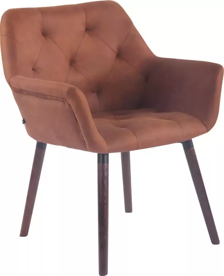 Luxe Comfort Eetkamerstoel Vintage look Kunstleer Walnoot