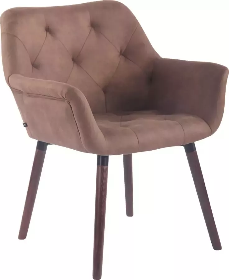 Luxe Comfort Eetkamerstoel Vintage look Kunstleer Walnoot taupe