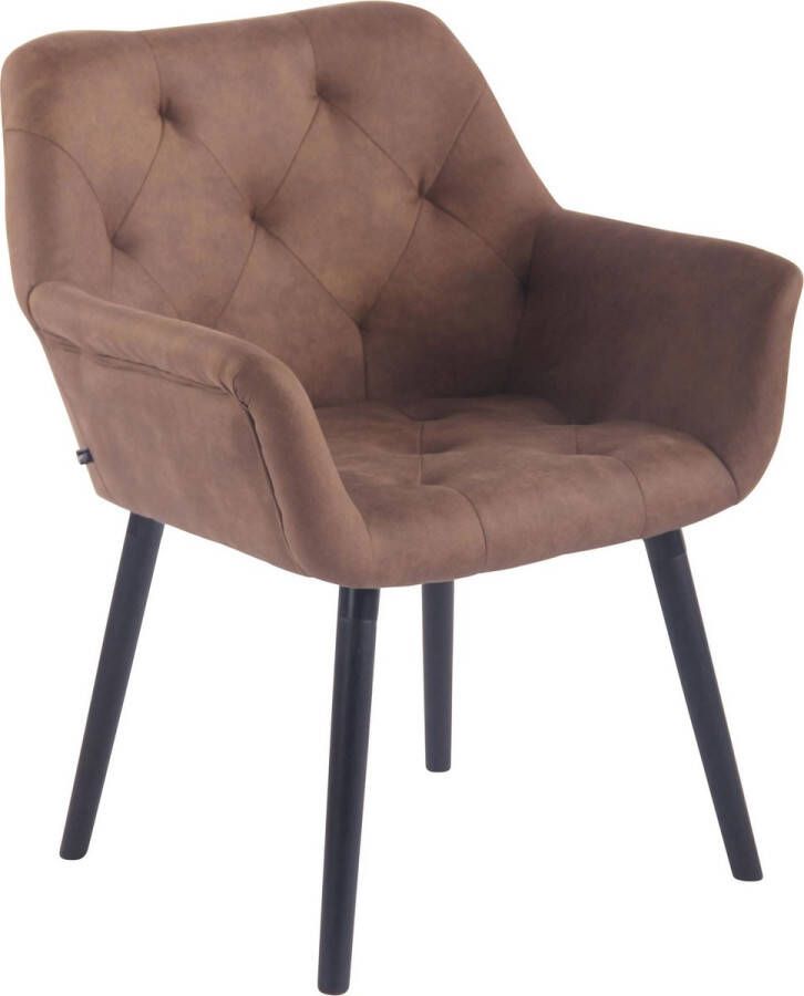 Luxe Comfort Eetkamerstoel Vintage look Kunstleer Zwart taupe