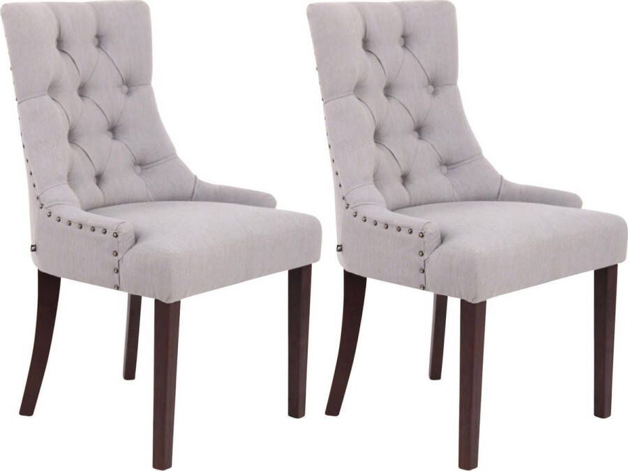 Luxe Comfort Eetkamerstoelen Set van 2 stoelen Stof Antiek grijs