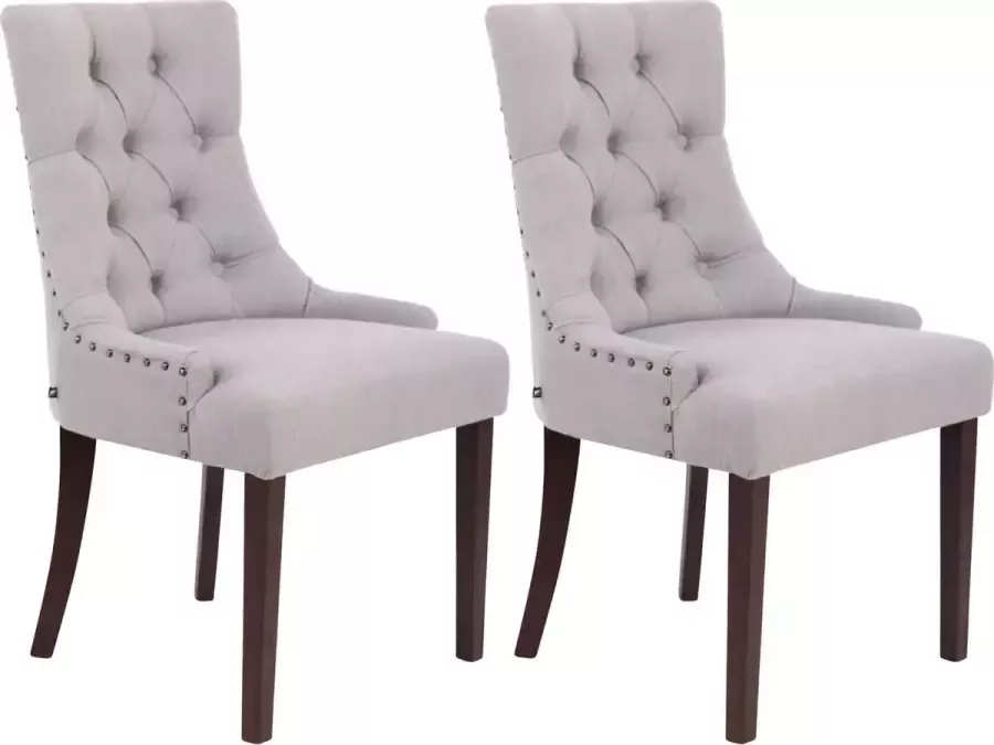 Luxe Comfort Eetkamerstoelen Set van 2 stoelen Stof Antiek grijs