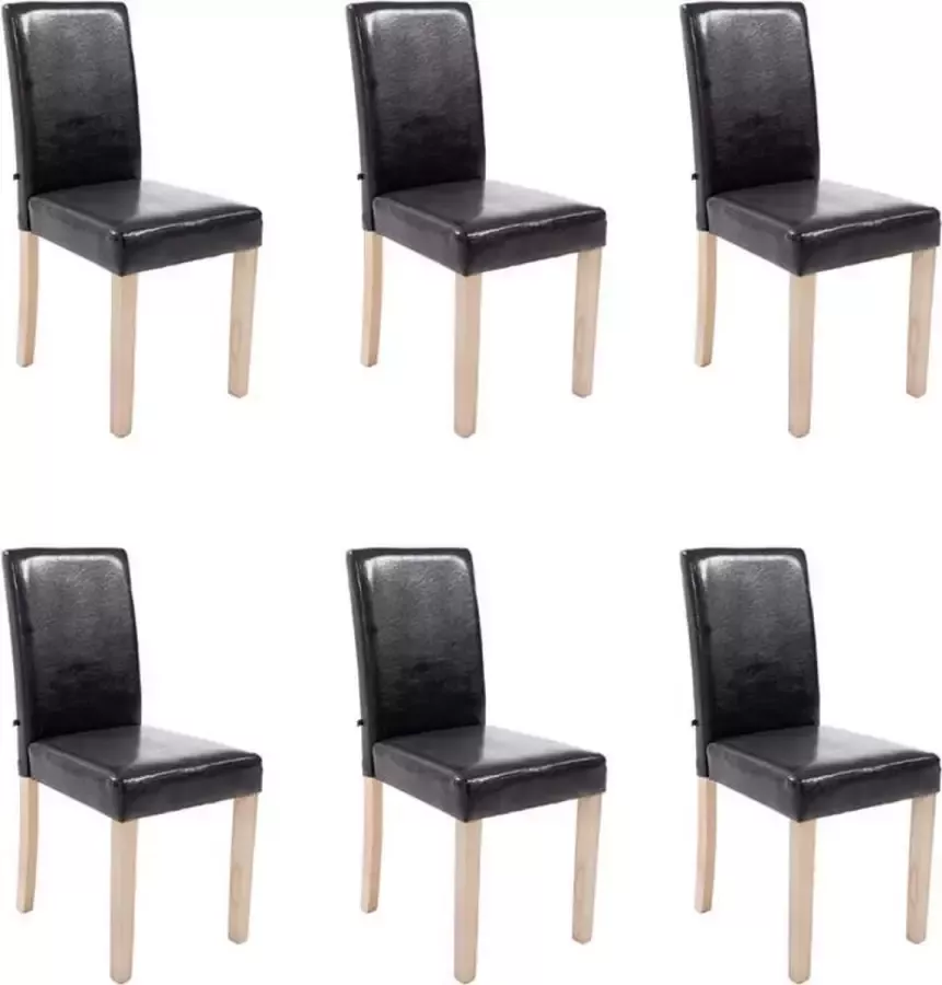 Luxe Comfort Eetkamerstoelen Set van 6 Kunstleer Bruin