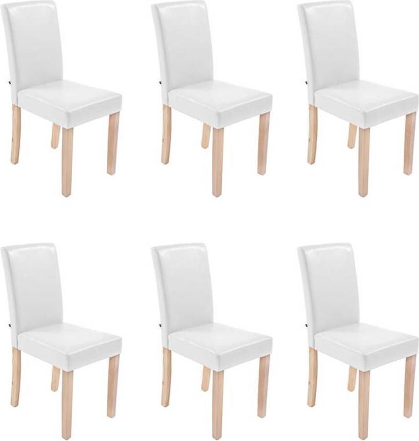 Luxe Comfort Eetkamerstoelen Set van 6 Kunstleer Wit