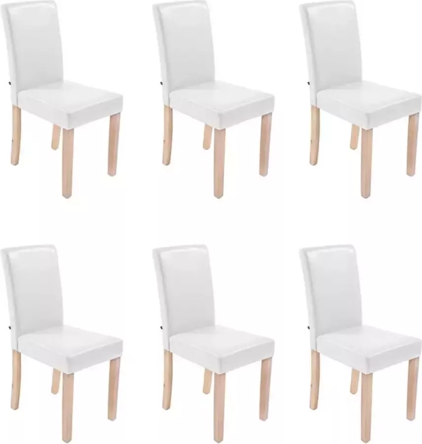 Luxe Comfort Eetkamerstoelen Set van 6 Kunstleer Wit