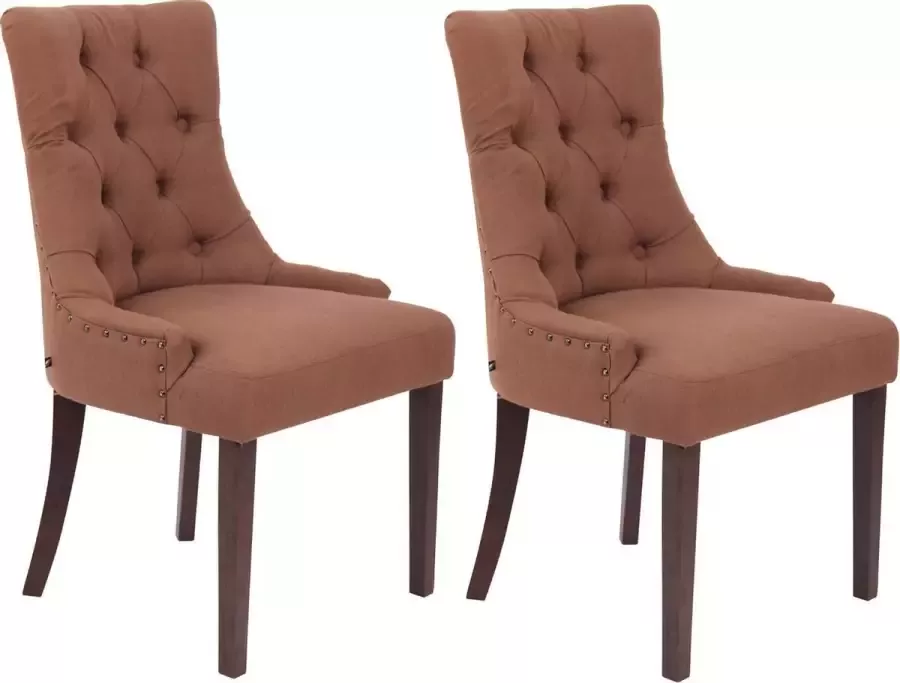 Luxe Comfort Eetkamerstoelen Stoelen set van 2 Stof Antiek bruin