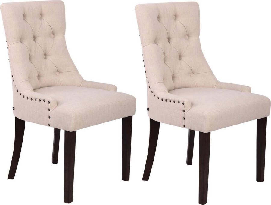 Luxe Comfort Eetkamerstoelen Stoelen set van 2 Stof Antiek creme