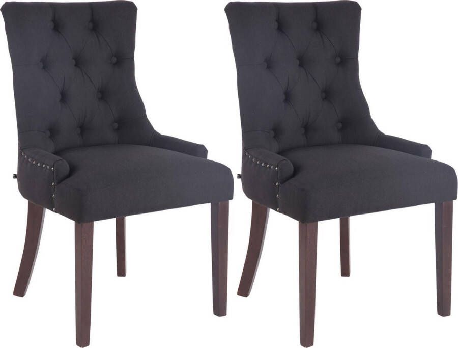 Luxe Comfort Eetkamerstoelen Stoelen set van 2 Stof Antiek zwart