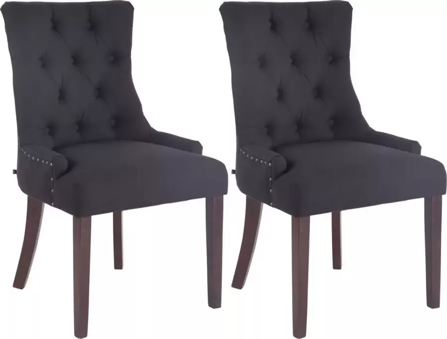 Luxe Comfort Eetkamerstoelen Stoelen set van 2 Stof Antiek zwart