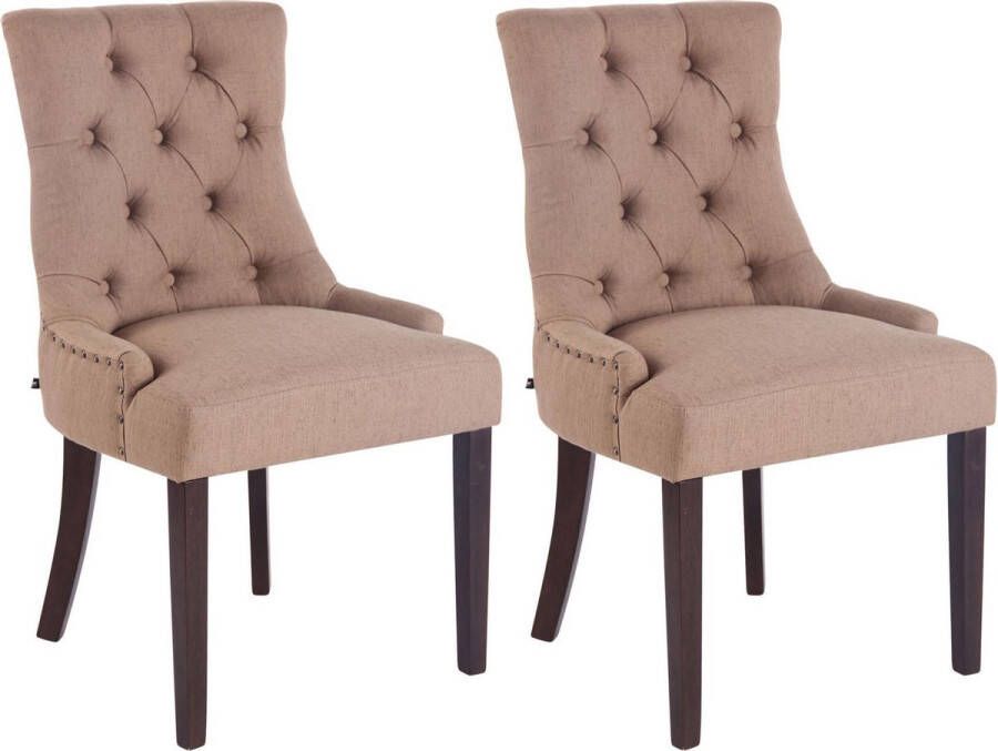 Luxe Comfort Eetkamerstoelen Stoelen set van 2 Stof Retro Antiek taupe