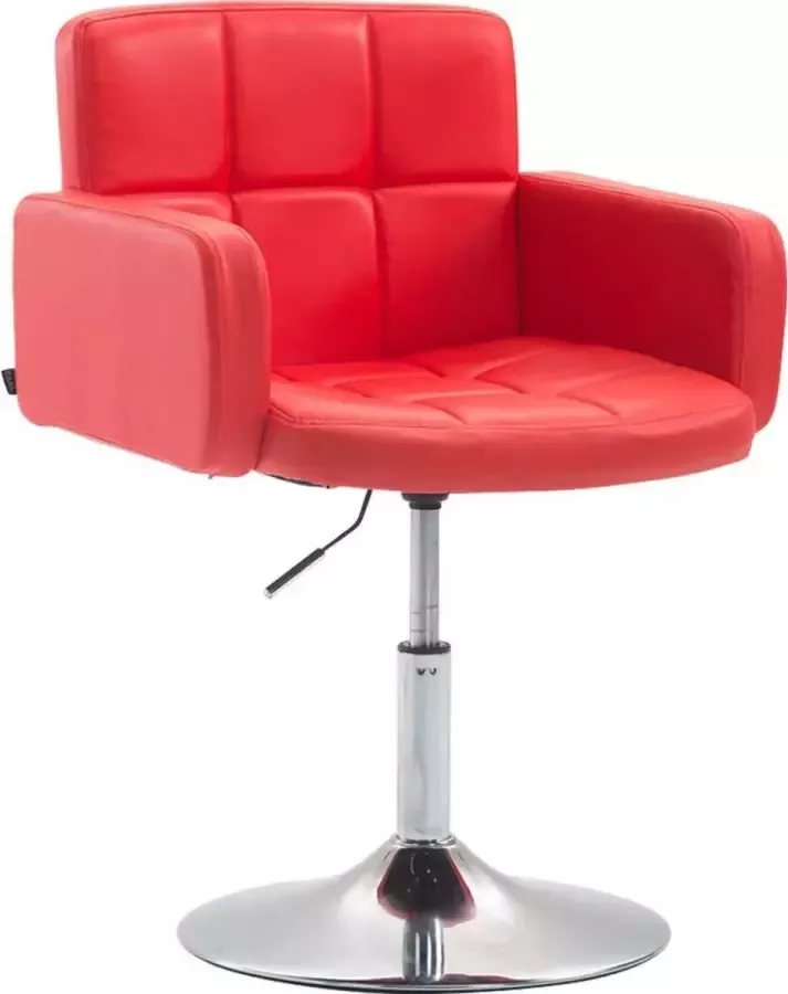 Luxe Comfort Fauteuil Barkruk Design Trompetvoet In hoogte verstelbaar- Kunstleer Rood 58x43x80 cm