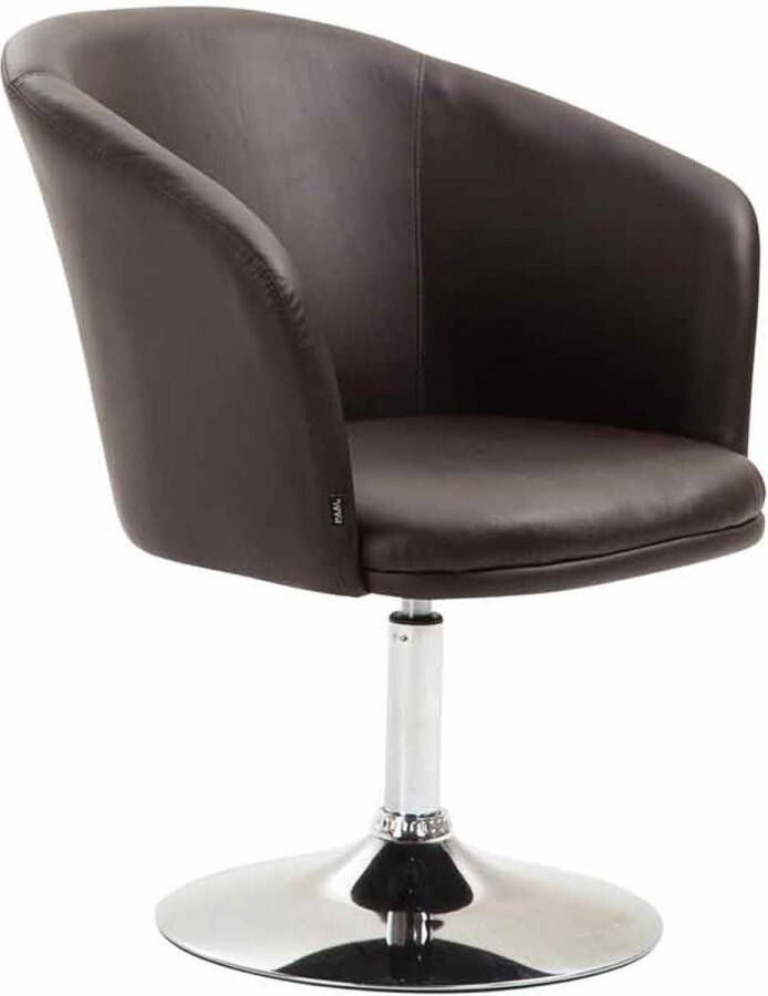 Luxe Comfort Fauteuil Draaistoel Design Rond Kunstleer Bruin 68x63x80 cm