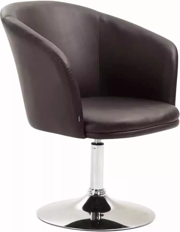 Luxe Comfort Fauteuil Draaistoel Design Rond Kunstleer Bruin 68x63x80 cm