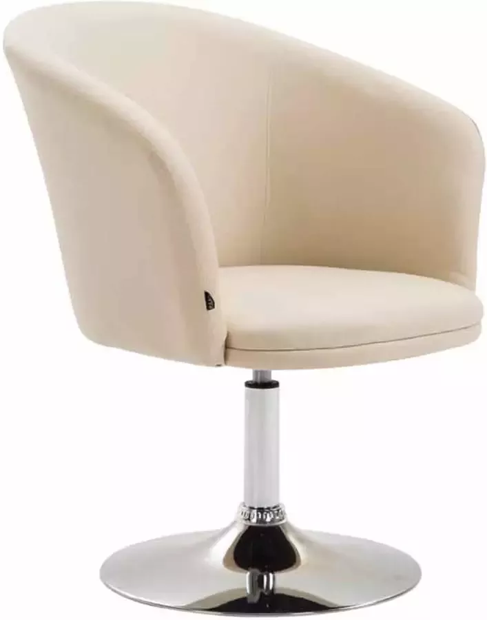 Luxe Comfort Fauteuil Draaistoel Design Rond Kunstleer Crème 68x63x80 cm