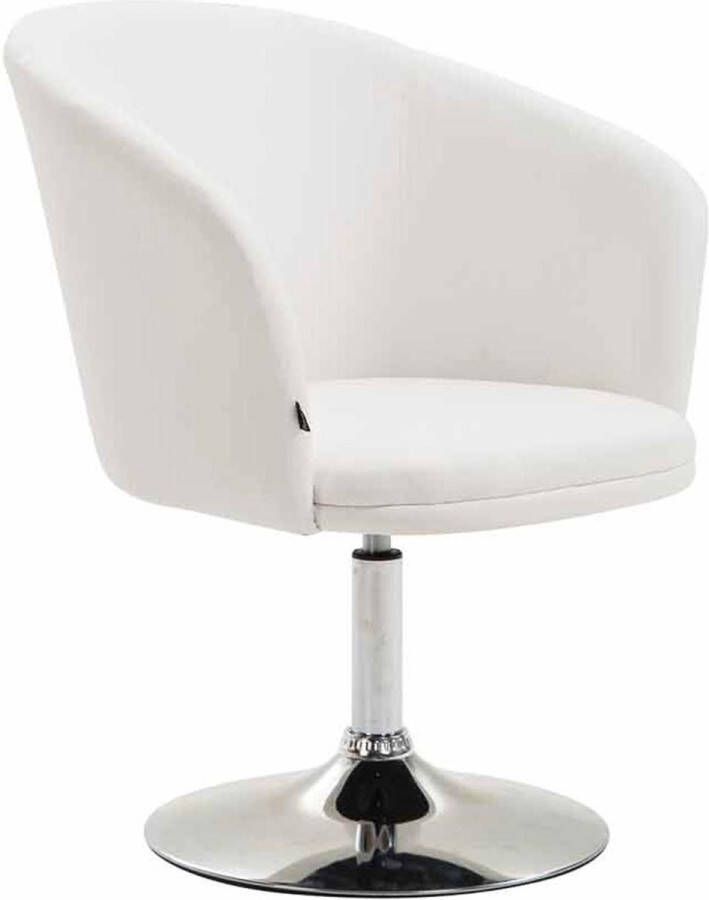 Luxe Comfort Fauteuil Draaistoel Design Rond Kunstleer Wit 68x63x80 cm