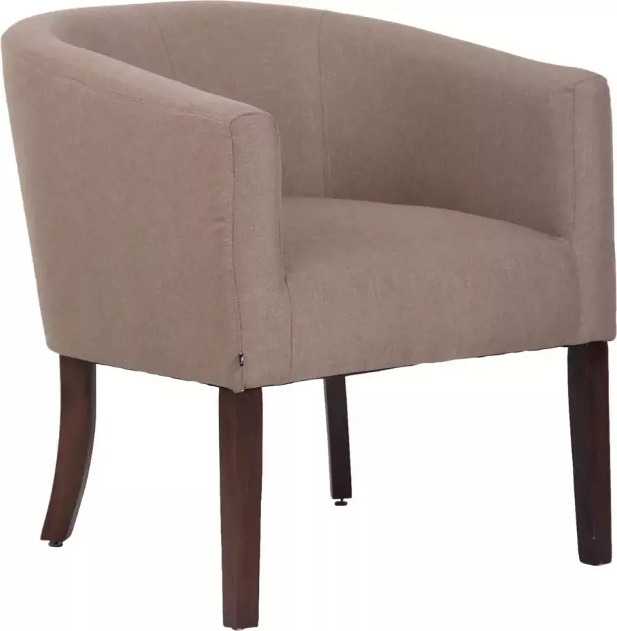 Luxe Comfort Fauteuil Stoel Stof Donkere poten Taupe