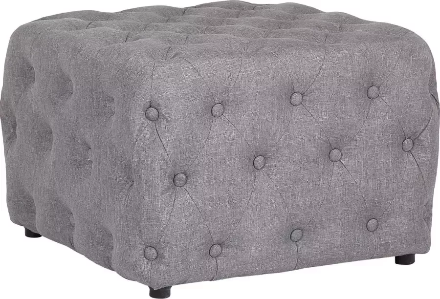 Luxe Comfort Hocker mooie poef stof licht grijs