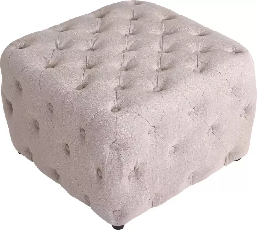 Luxe Comfort Hocker Poef Stof Creme
